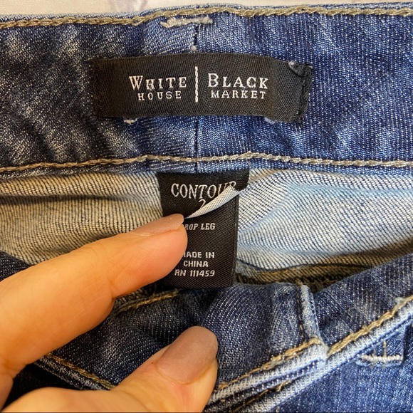 White House Black Market acid wash crop jeans Sz 2 - Picture 8 of 9